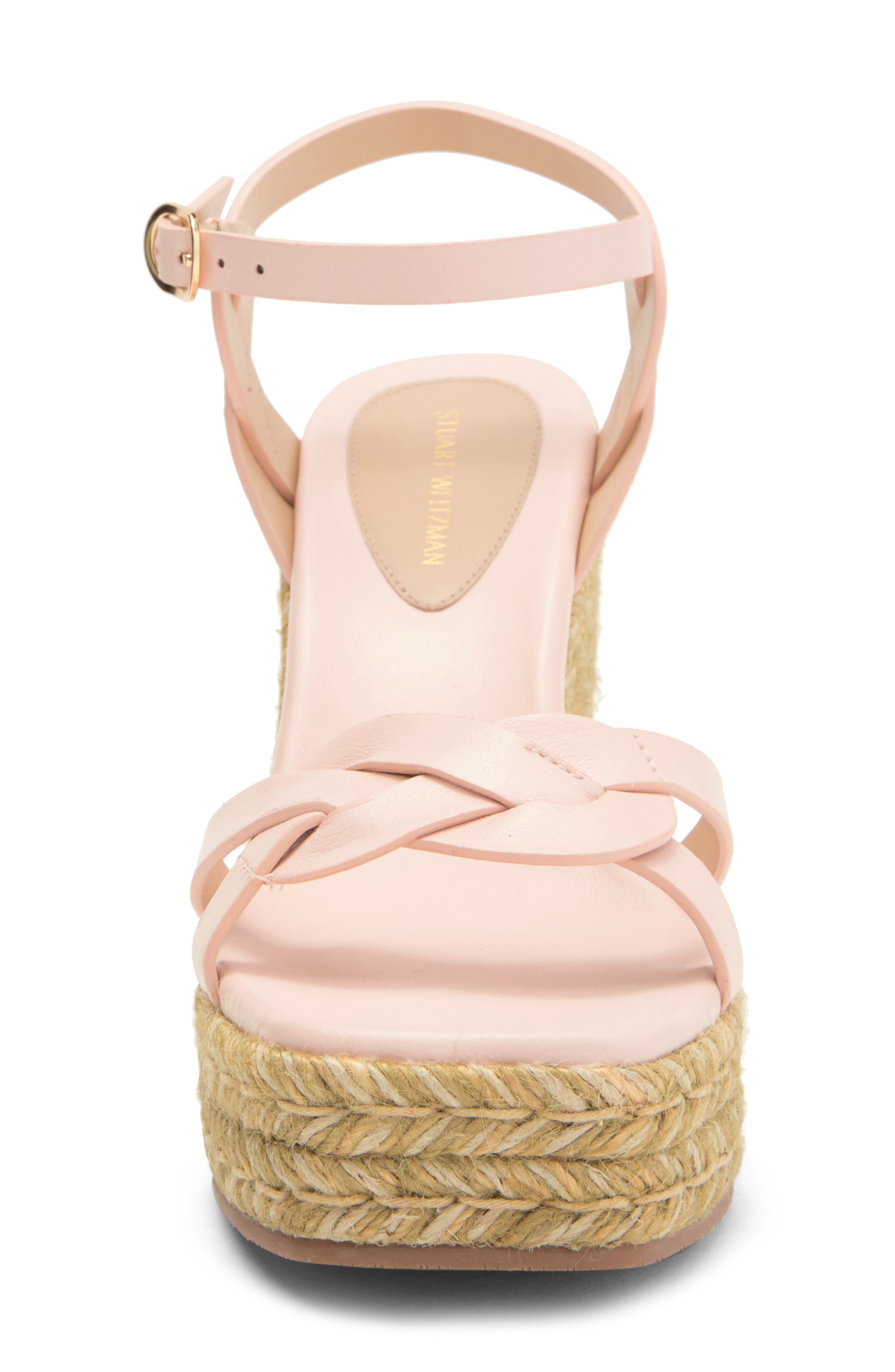 Stuart Weitzman Braided Platform Espadrille Wedge Sandal, Alternate, color, Rosewater