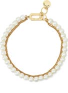 AllSaints Multilayer Faux Pearl & Chain Bracelet