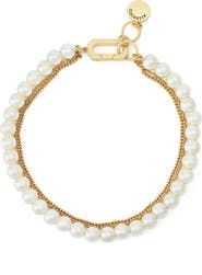 AllSaints Multilayer Faux Pearl & Chain Bracelet