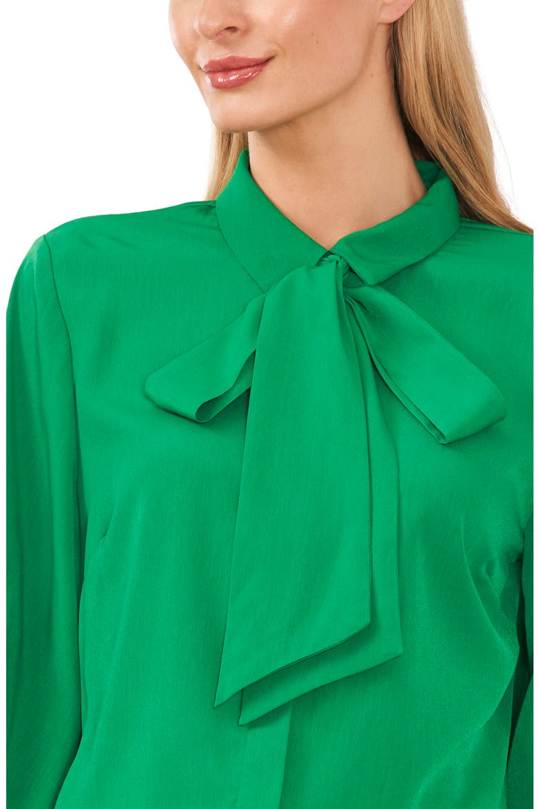 Tie Neck Blouse, Alternate, color, CACTUS GREEN