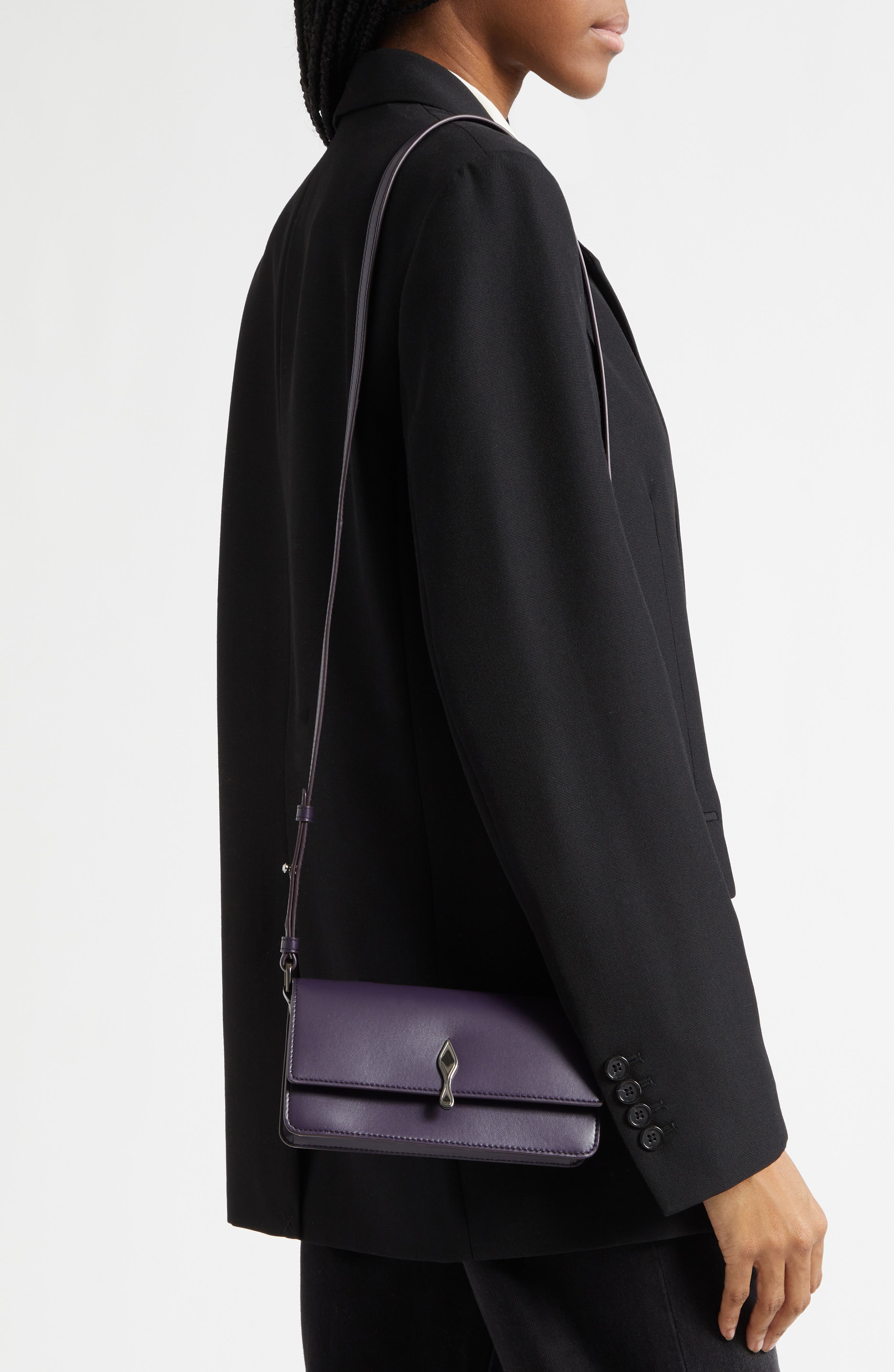 Mini Bettina Leather Crossbody Bag, Alternate, color, L533 MUSE/ GUN METAL