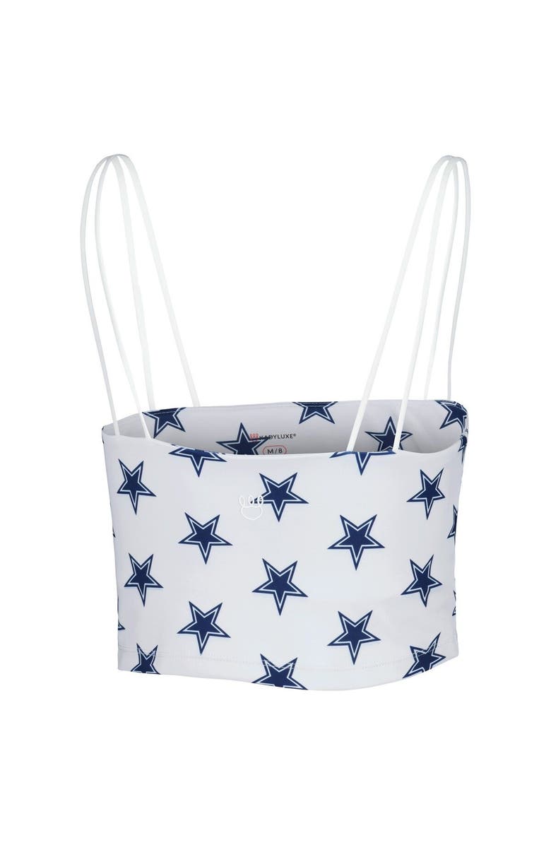 KADYLUXE Women's White Dallas Cowboys Countess Allover Print Sleeveless Cami Tank Top, Alternate, color, White