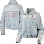 THE WILD COLLECTIVE Women's The Wild Collective Navy Boston Red Sox Colorblock Track Raglan Full-Zip Jacket