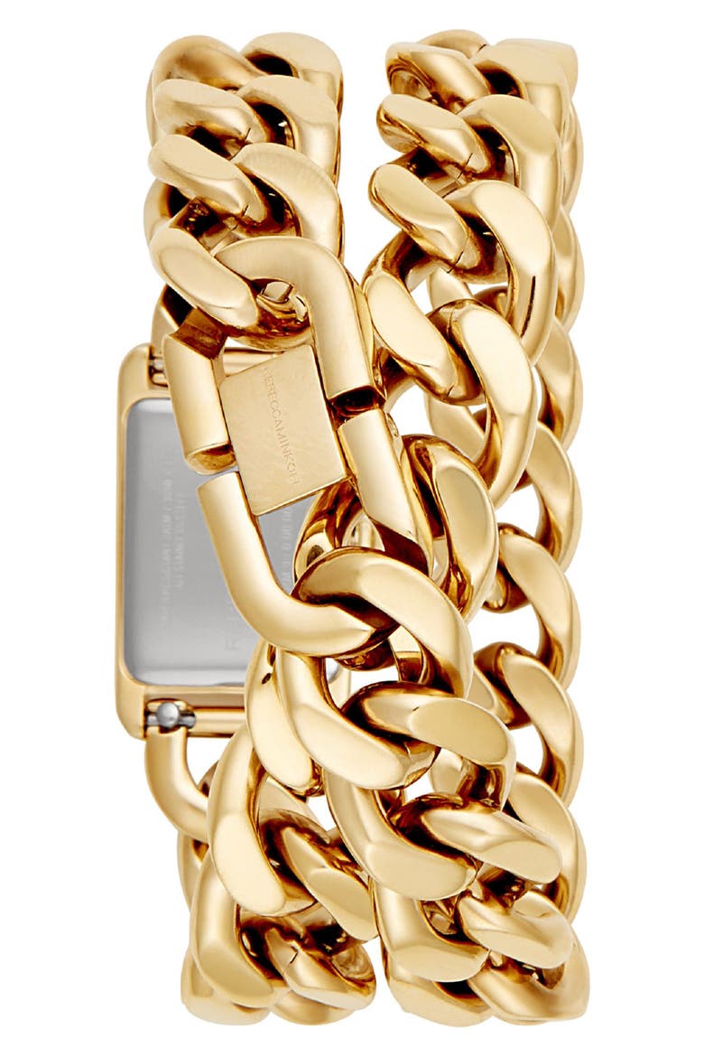 Moment Chain Wrap Bracelet Watch, 19mm x 30mm, Alternate, color, GOLD/ BLACK/ GOLD