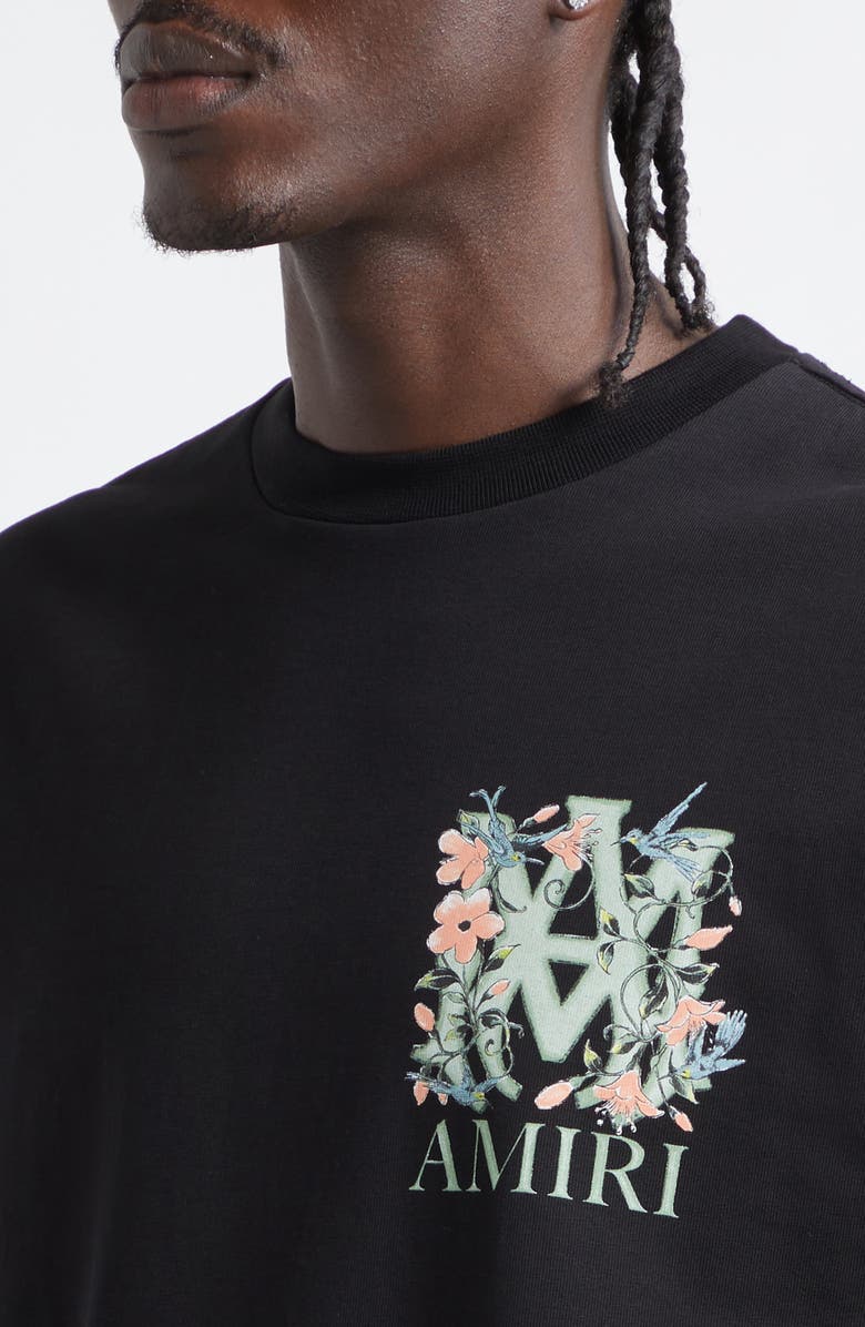 AMIRI MA Floral Oversize Graphic T-Shirt, Alternate, color, Black Archived