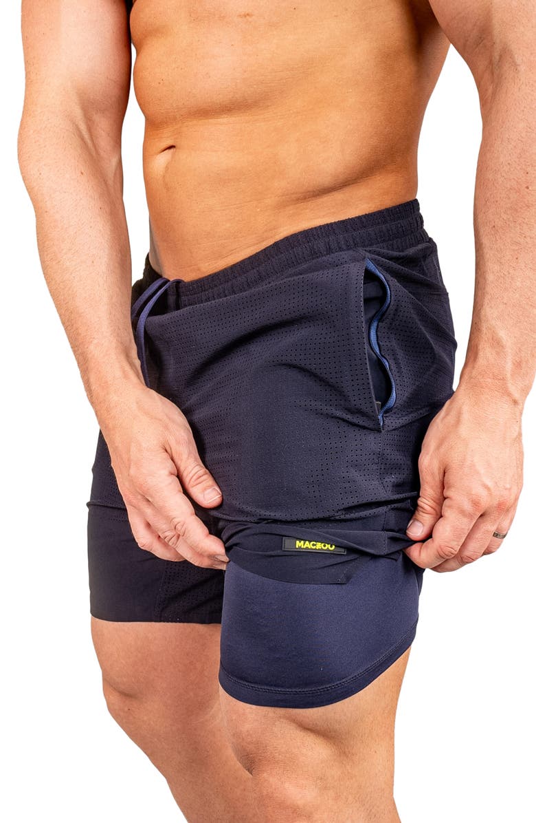 Maceoo Perforated Training Shorts, Alternate, color, Blue