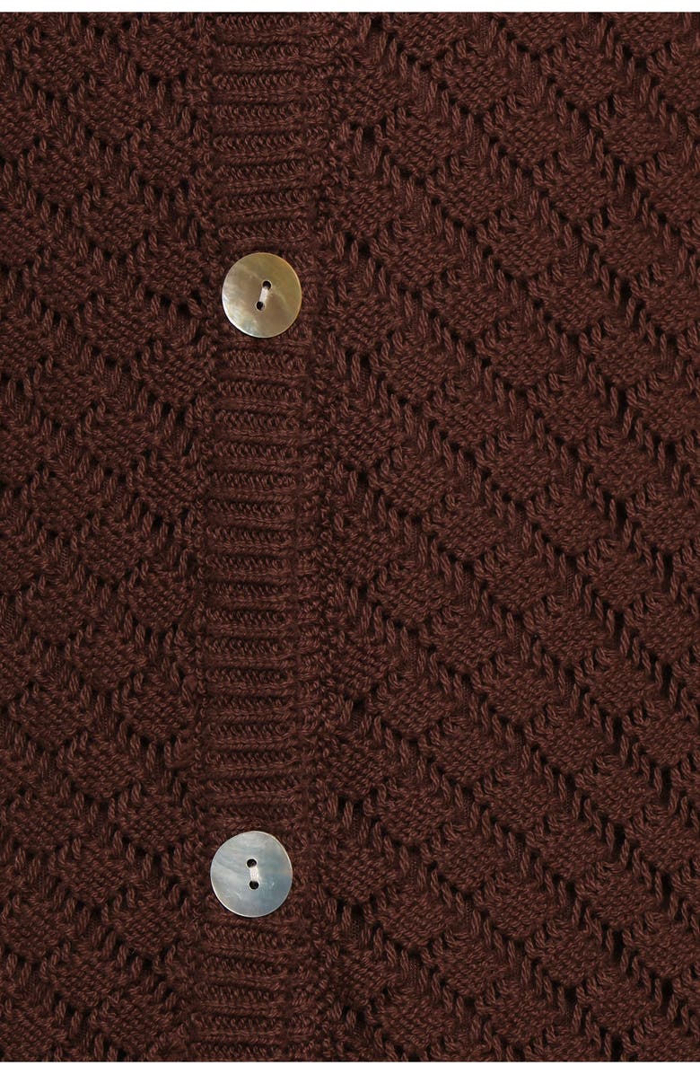 Petal & Pup Luan Pointelle Stitch Cotton Minidress, Alternate, color, Chocolate