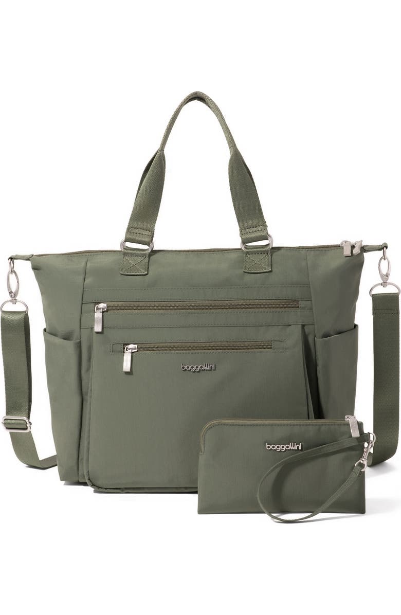 BAGGALLINI Trifecta Convertible Backpack with RFID Wristlet, Main, color, Thyme