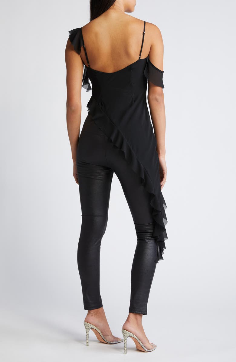 Mistress Rocks Asymmetric Chiffon Minidress, Alternate, color, Black