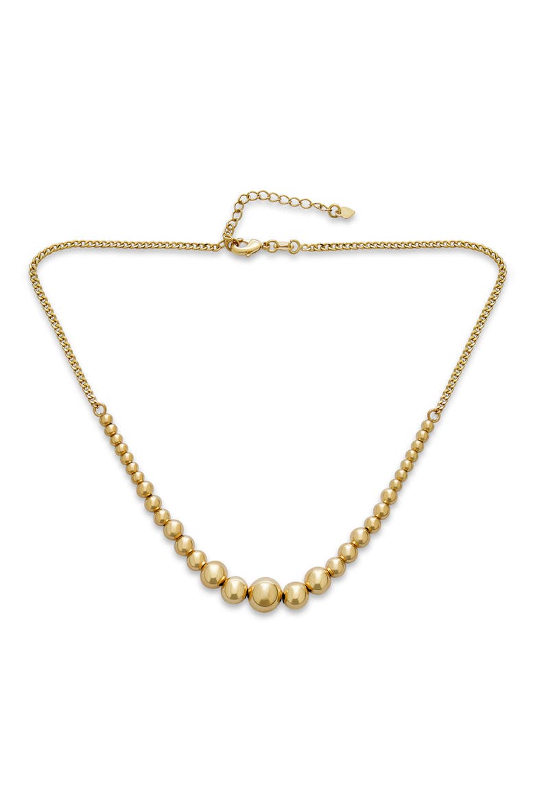 Graduated Ball Choker Necklace, Main, color, GOLD-TONE