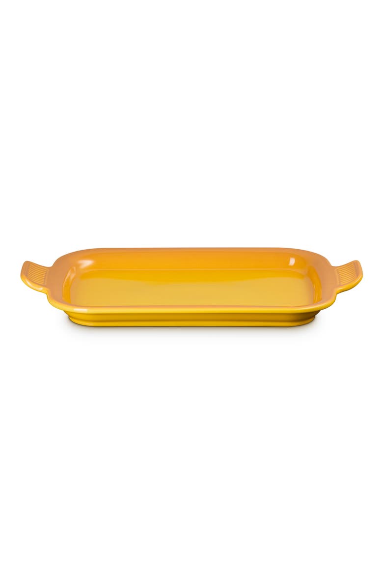 Shallow Rectangular Baker with Platter Lid, Alternate, color, NECTAR
