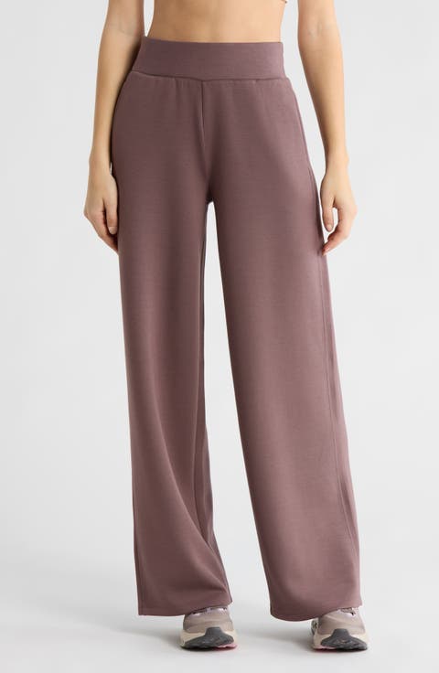 Whisper Knit High Waist Wide Leg Pants