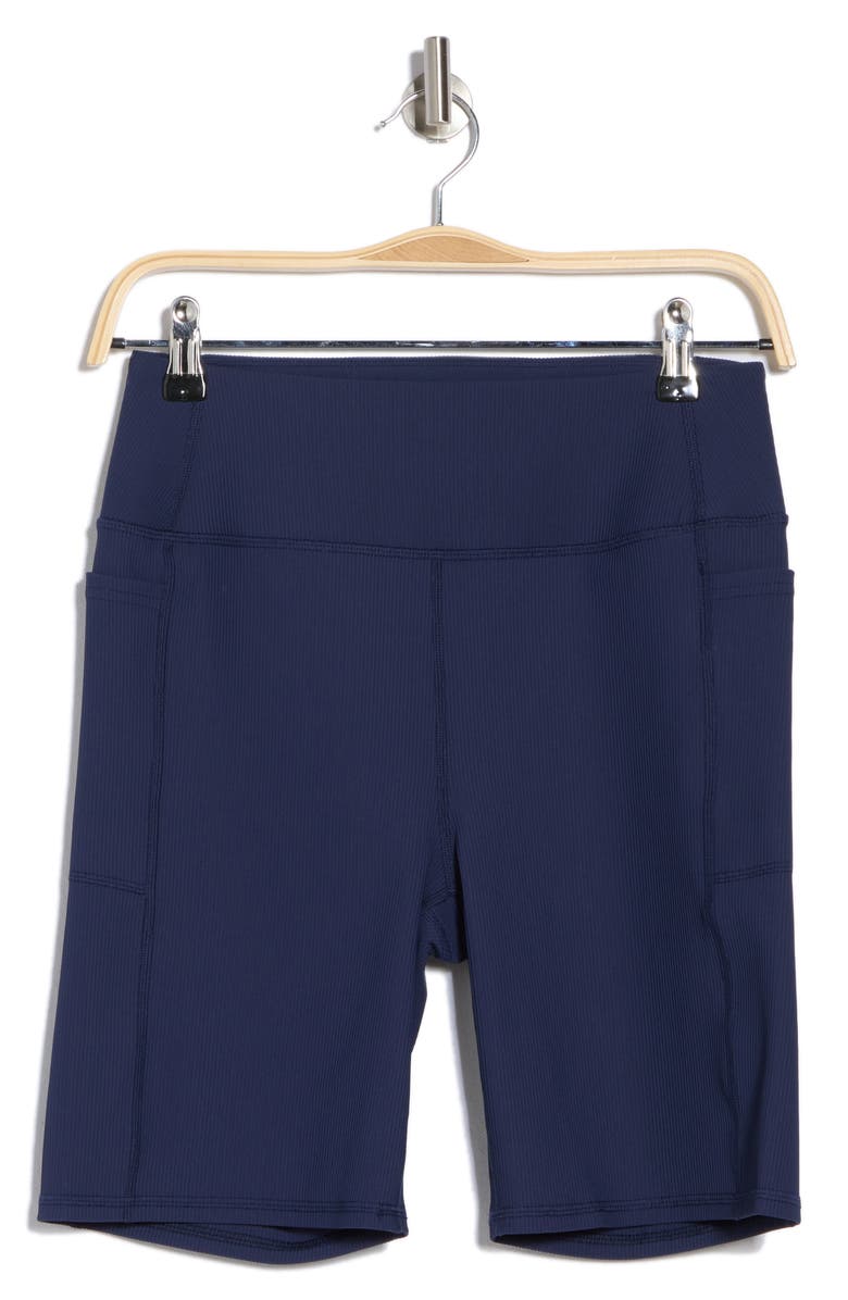 SKECHERS GOFLEX Ribbed High Waist Pocket Bike Shorts, Alternate, color, 