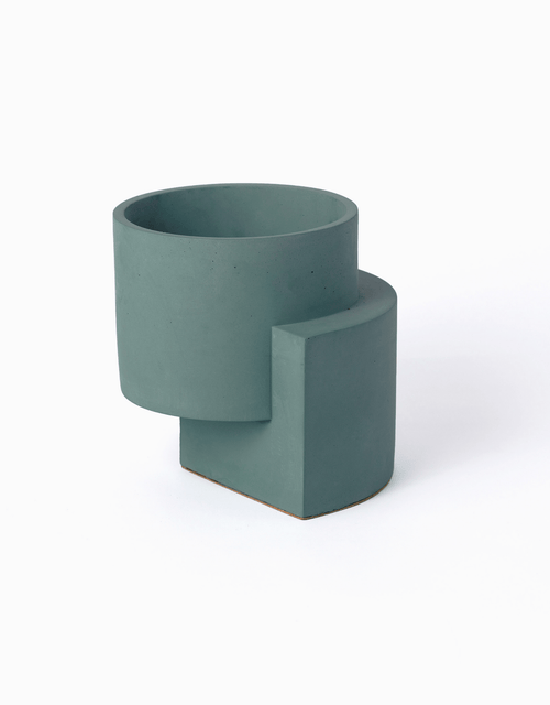 Tortuga Forma Platform Planter Concrete Set Of 2 In Green