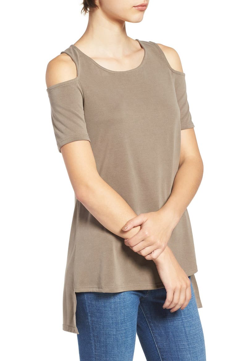 Cold Shoulder Tee, Alternate, color, ARMY OLIVE
