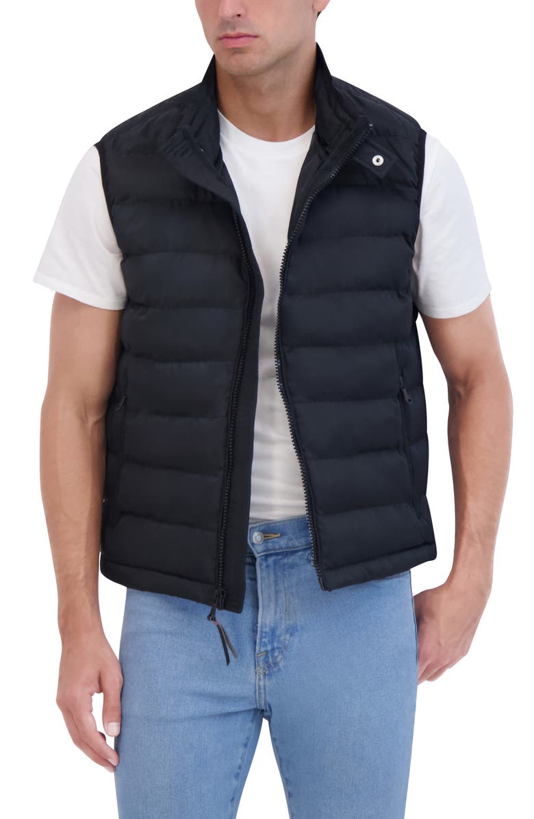 Robert Graham Water Resistant Quilted Puffer Vest, Main, color, Black
