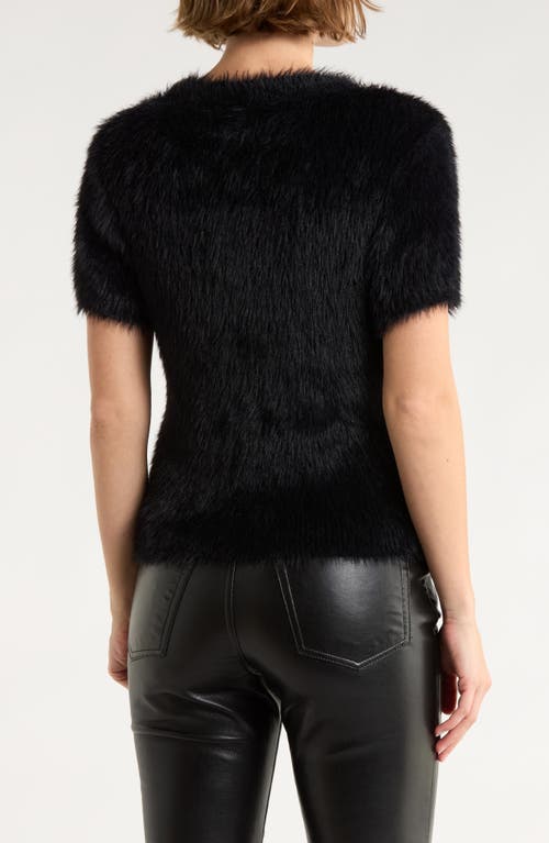 Leith Eyelash Knit Short Sleeve Sweater In Multi