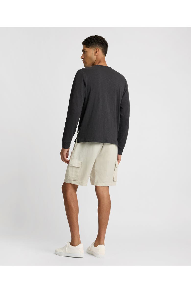 Onia Heavyweight Slub Henley Sweater, Alternate, color, Noir