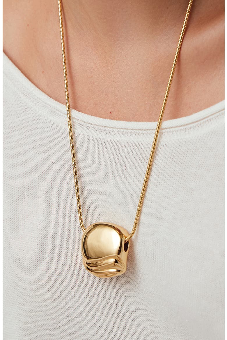 Rue Pendant Snake Chain Necklace, Alternate, color, HIGH POLISH GOLD