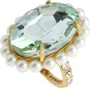 Kurt Geiger London Oval Stone Faux Pearl Cocktail Ring