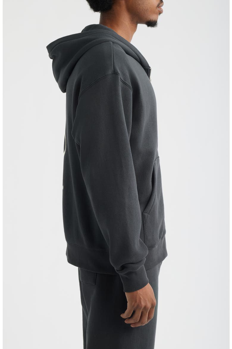 Wordmark Zip Hoodie, Alternate, color, BLACK