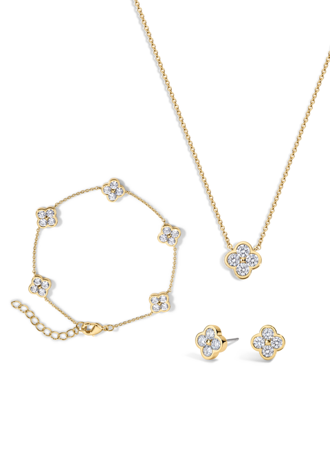 Camilla Clover Necklace, Bracelet and Studs - Set of 3