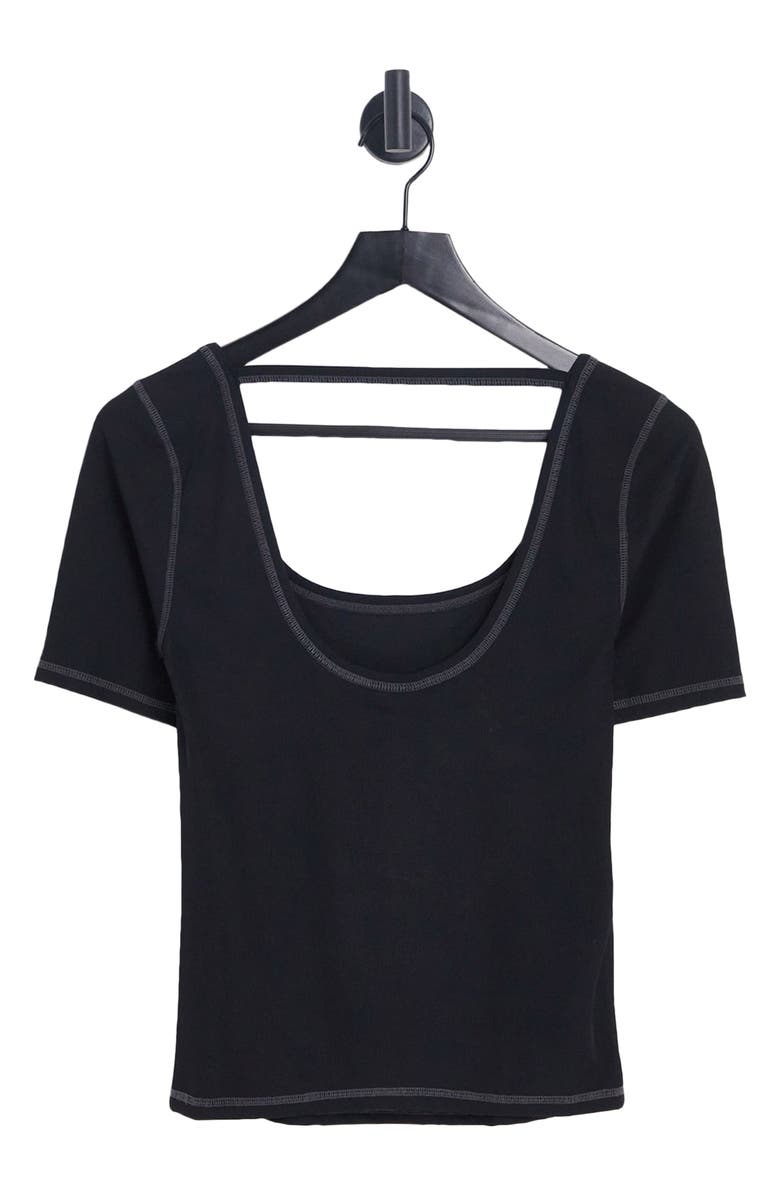 Topshop Scoop Neck Tee, Alternate, color, 
