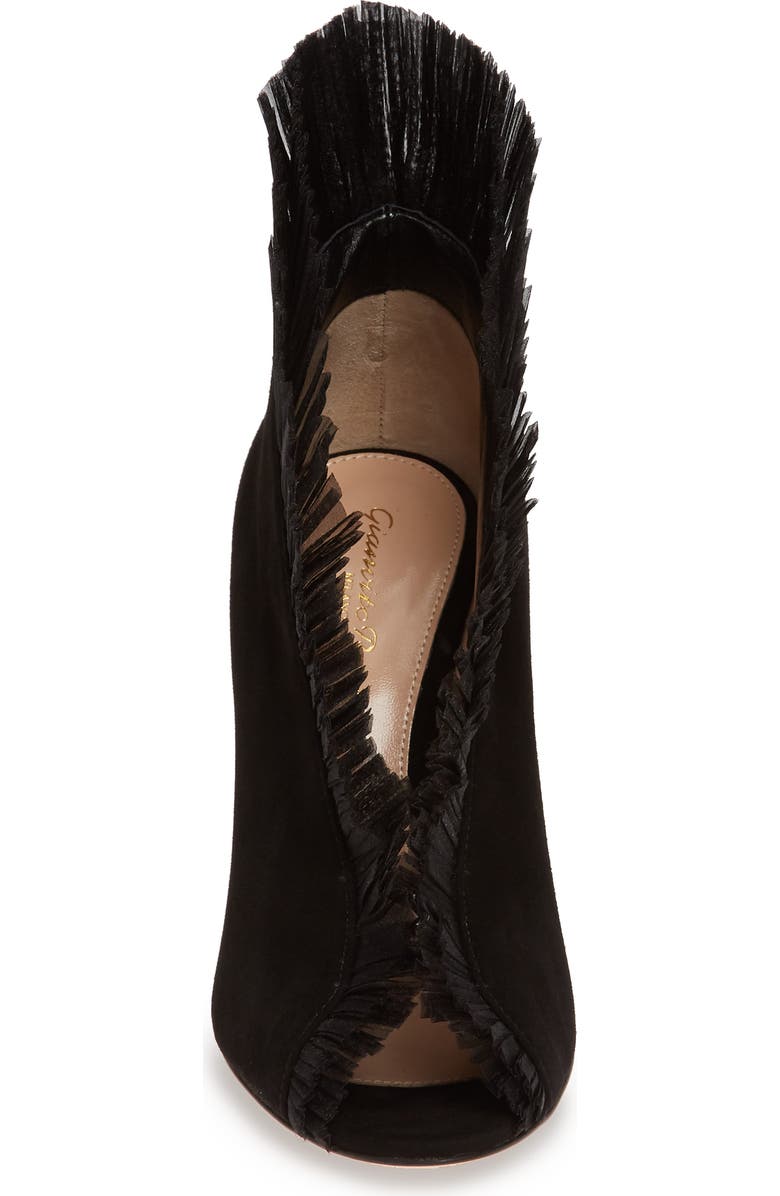 Gianvito Rossi Ruffled Tulle Bootie, Alternate, color,