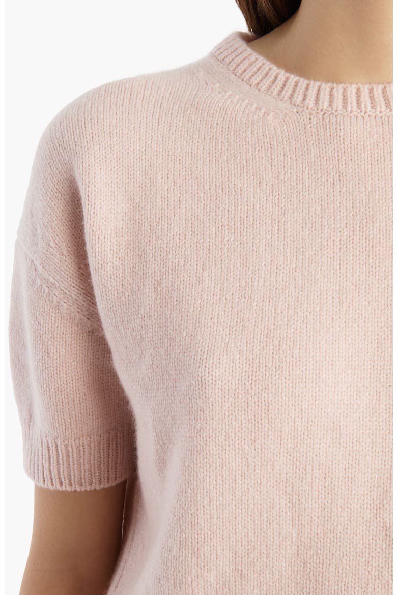 Golden Short Sleeve Cashmere Sweater, Alternate, color, DUSTY ROSE