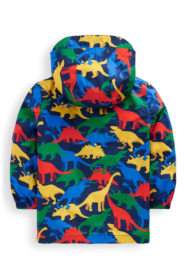 Kids' Waterproof Hooded Popover Rain Jacket, Alternate, color, NAVY MULTI DINOS
