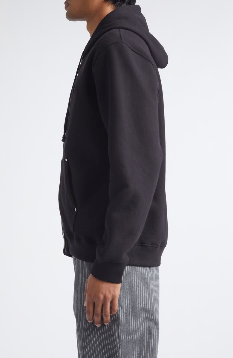 PHIPPS Stud Cotton Blend Fleece Zip Hoodie, Alternate, color, True Black