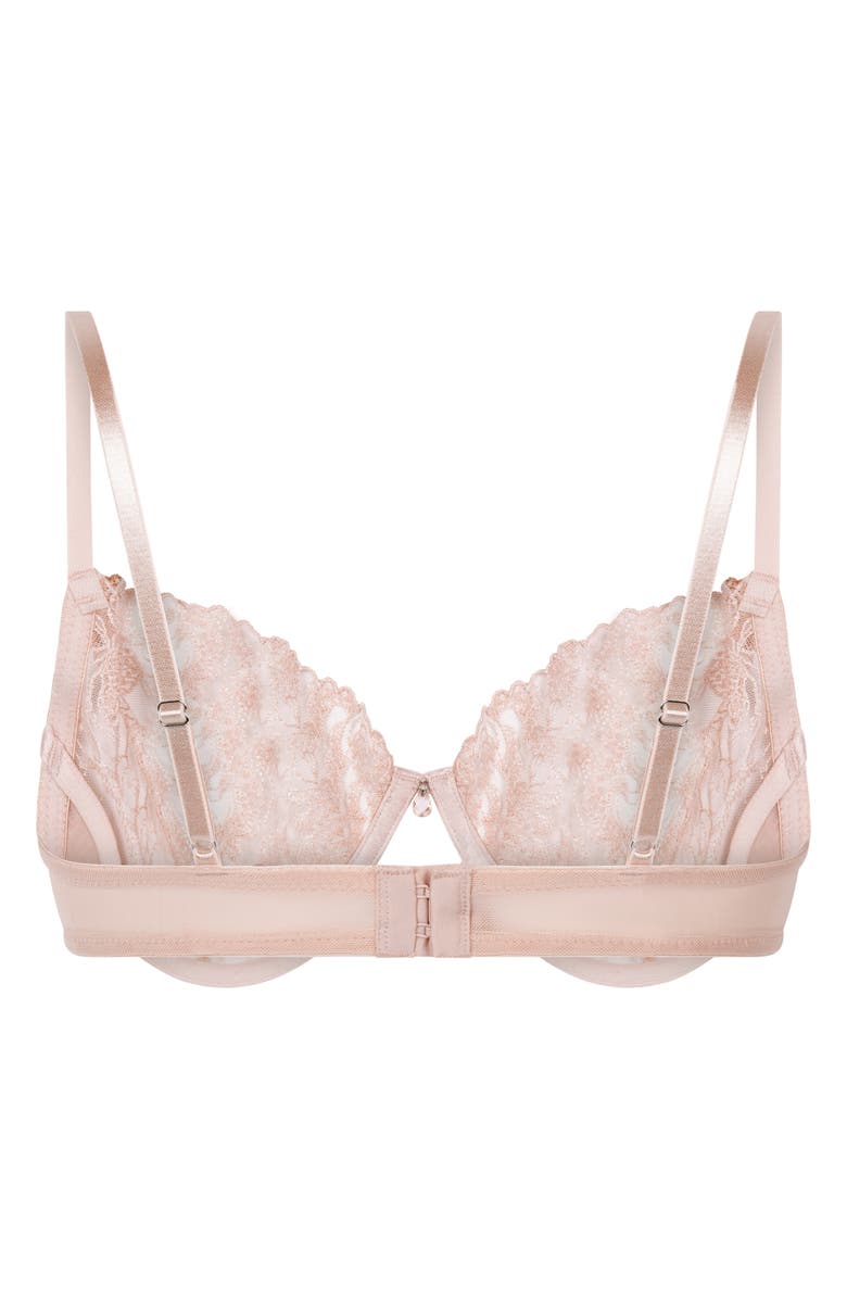 Hunkemöller Hollie Embroidered Mesh Underwire Bra, Alternate, color, Rose Smoke