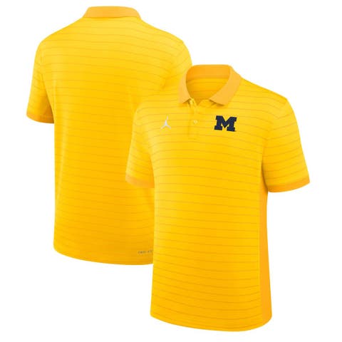 Men's Jordan Brand Maize Michigan Wolverines 2025 Early Season Coaches Sideline Victory Stripe Performance Polo