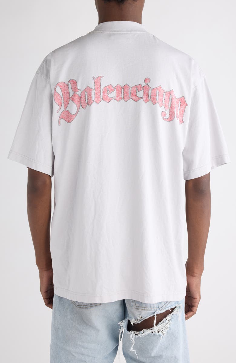 Balenciaga Medium Fit Graphic T-Shirt, Alternate, color, 9012 Dirty White