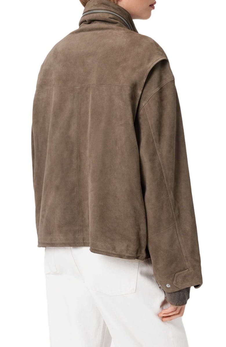 AllSaints Clay Suede Jacket, Alternate, color, Walnut Brown