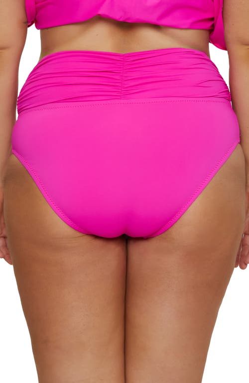 Becca Etc Plus Size Marble Canyon High Waist Bikini Bottoms In Pink