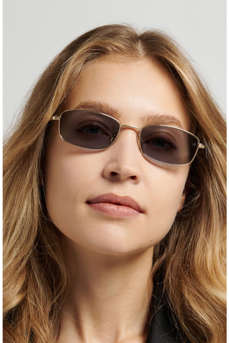 55mm Rectangular Sunglasses, Alternate, color, GOLD WHITE MARBLE/ GREY