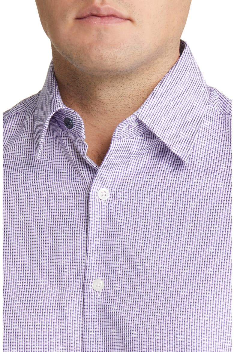 Men's Tailored Fit Basket Weave Dress Shirt, Alternate, color, PURPLE