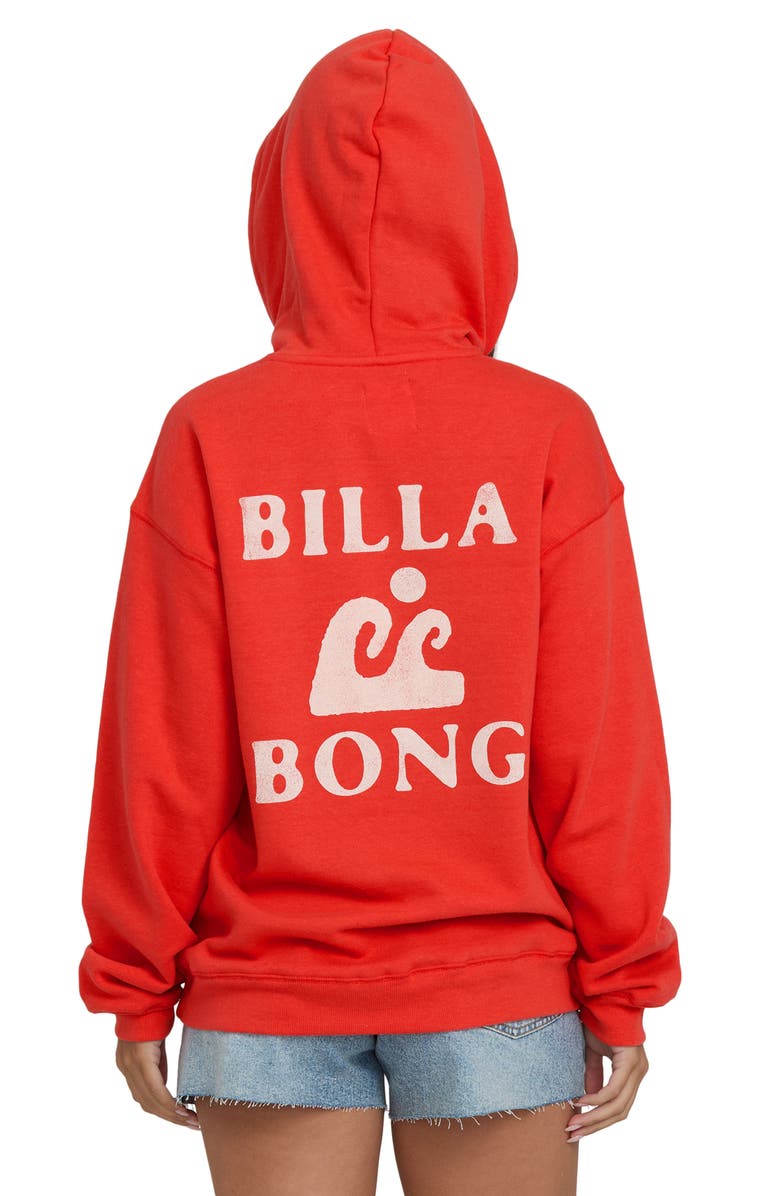 Billabong Surfing in Town Fleece Graphic Hoodie, Alternate, color, Fiesta Red