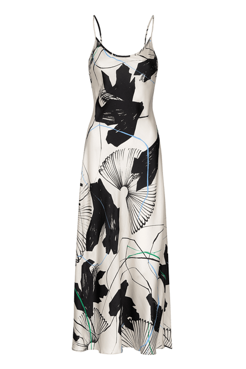 Desire Silky Printed Midi Slip Dress