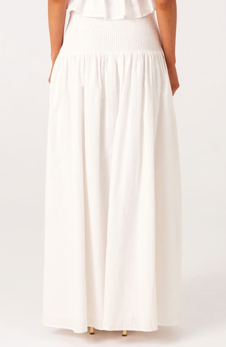 SNDYS Nesa Linen & Cotton Blend Maxi Skirt, Alternate, color, White