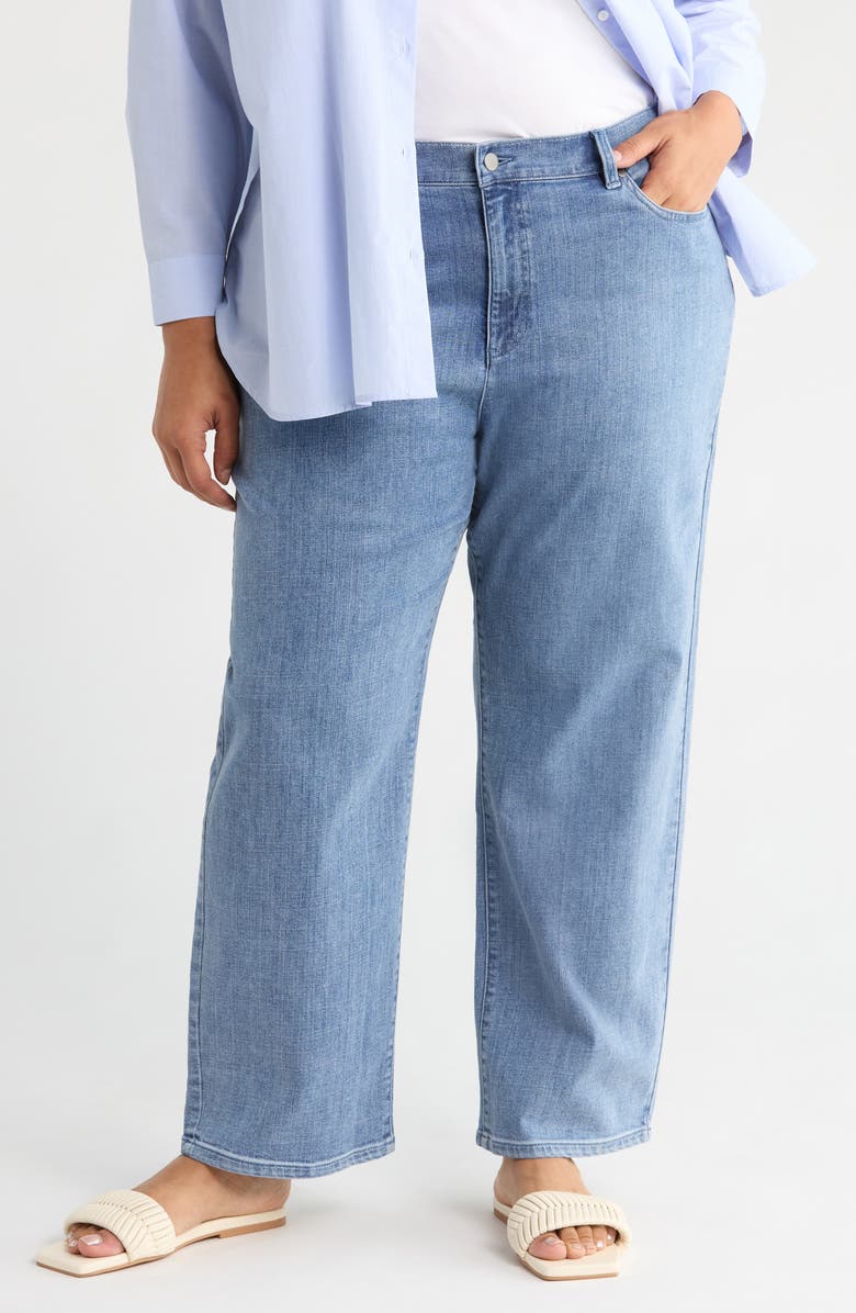 Eileen Fisher High Waist Ankle Straight Leg Jeans, Main, color, Classic Indigo
