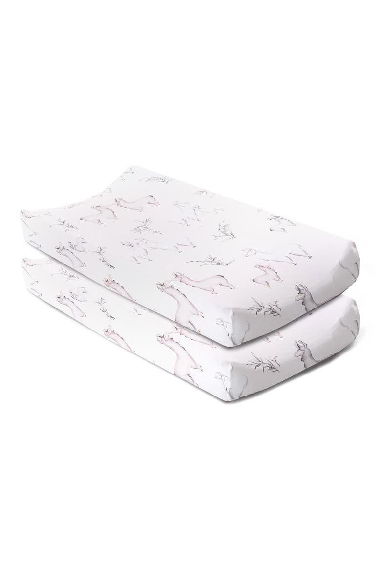 Llama Print Pack of 2 Changing Pad Covers, Main, color, LLAMA