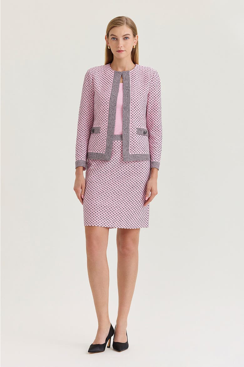 x Family Savvy Shell Stitch Straight Knit Skirt, Alternate, color, Perfect Pink/Black
