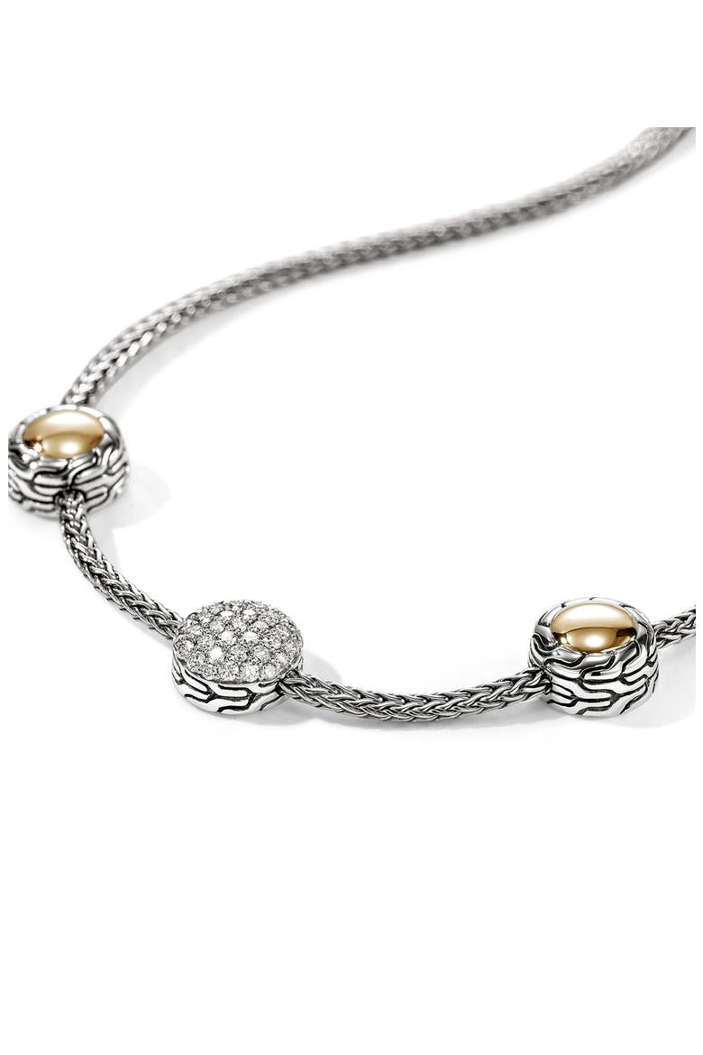 JH Essential Station Bracelet, Diamonds, 1.8mm, Alternate, color, SILVER GOLD DIAMOND