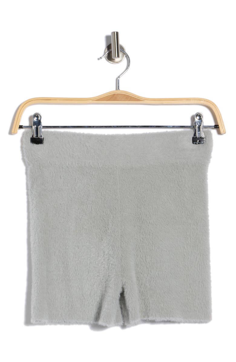 Nia Ziba Fuzzy Knit Shorts, Alternate, color, Silver