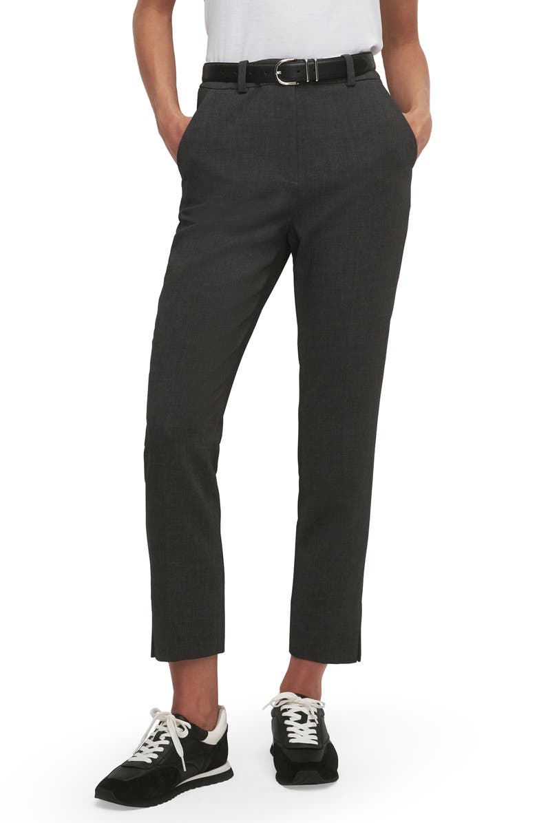 Favorite Daughter The Favorite High Waist Ankle Cigarette Pants, Main, color, Grey Suiting