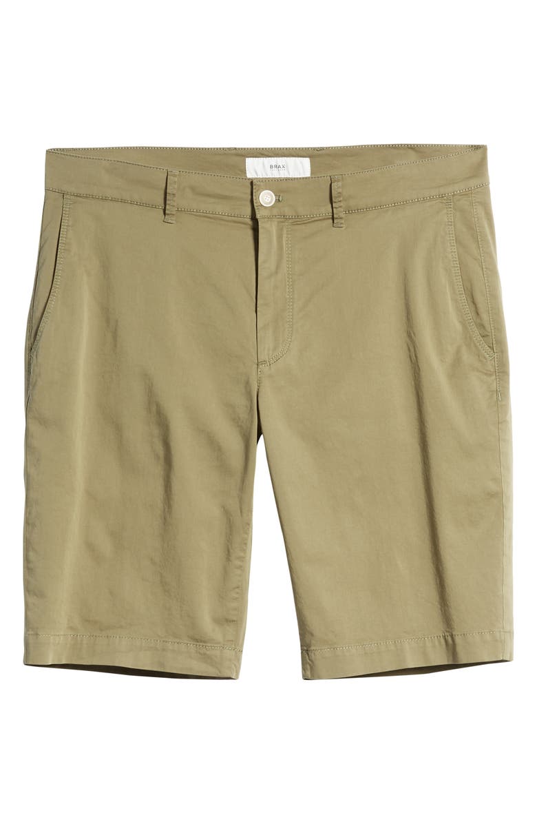 Brax Bozen Stretch Cotton Shorts, Alternate, color, Olive