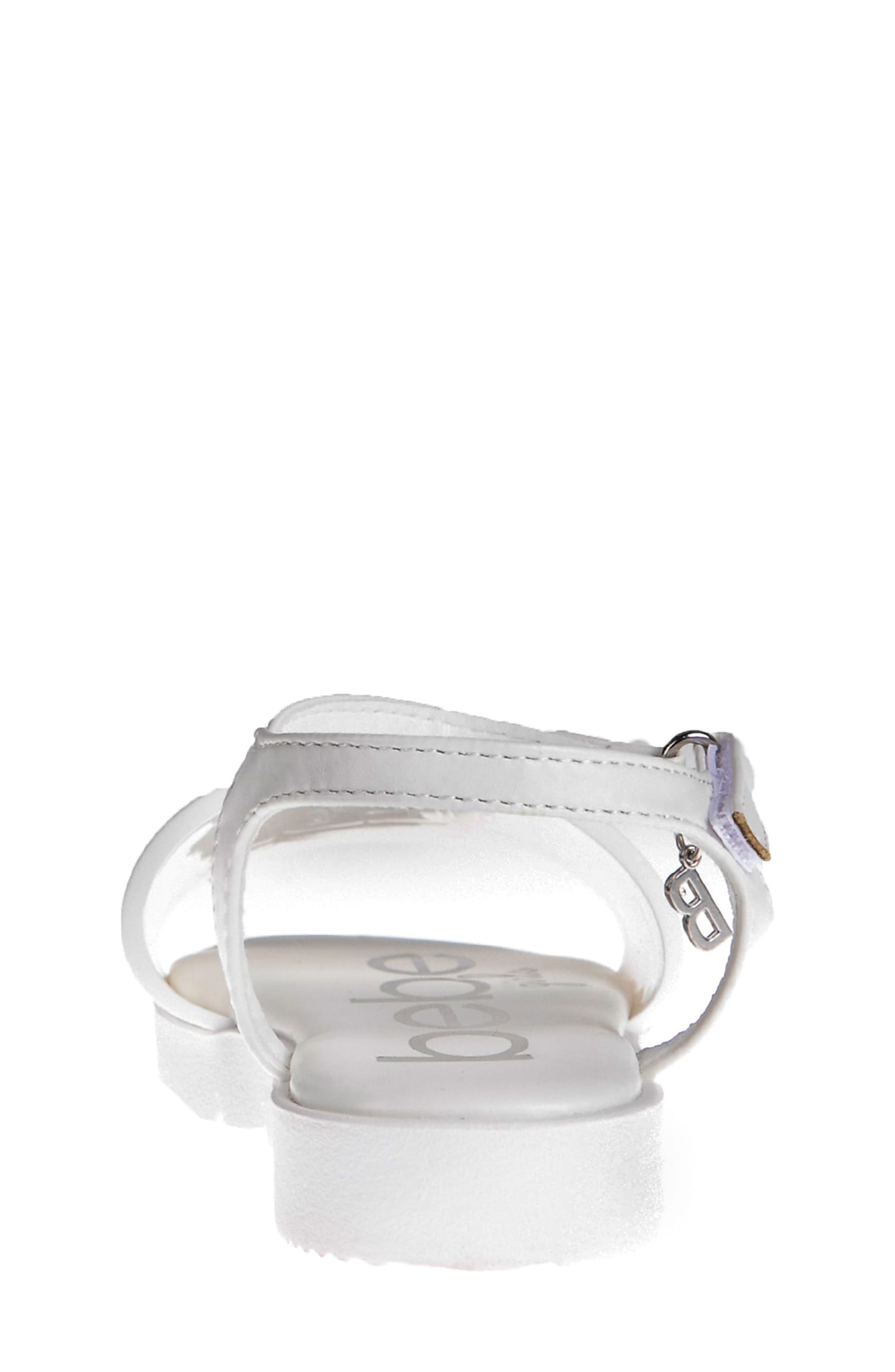 bebe Kids' Logo Sandal, Alternate, color, White