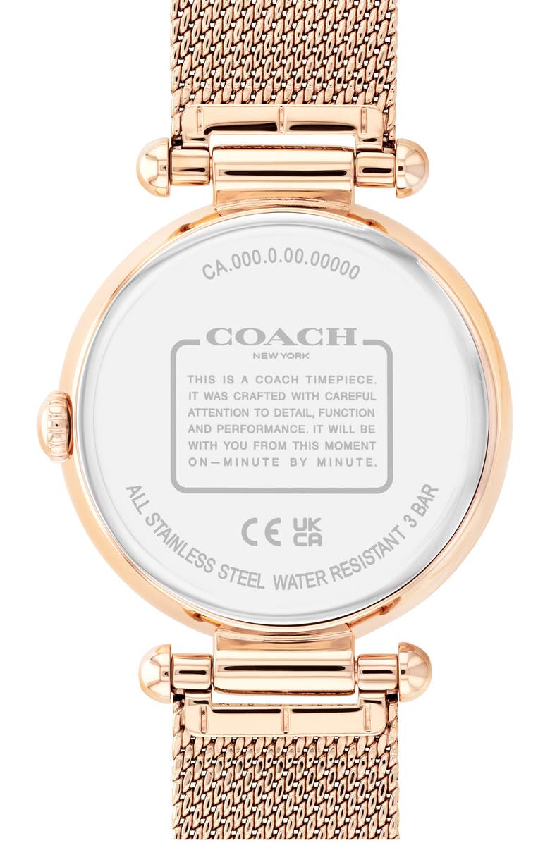 COACH Cary Mesh Bracelet Watch, 34mm, Alternate, color, 